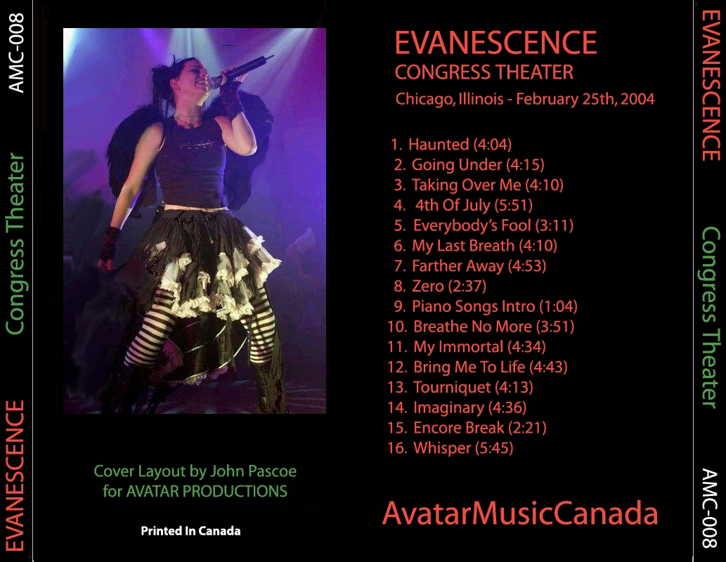 evanescence  congress theater b