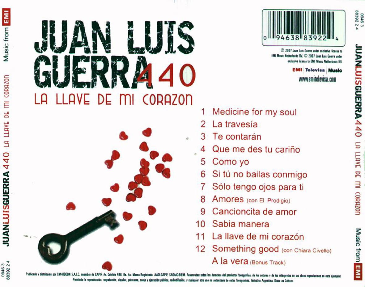 Juan Luis Guerra  La Llave De Mi Corazon back 
