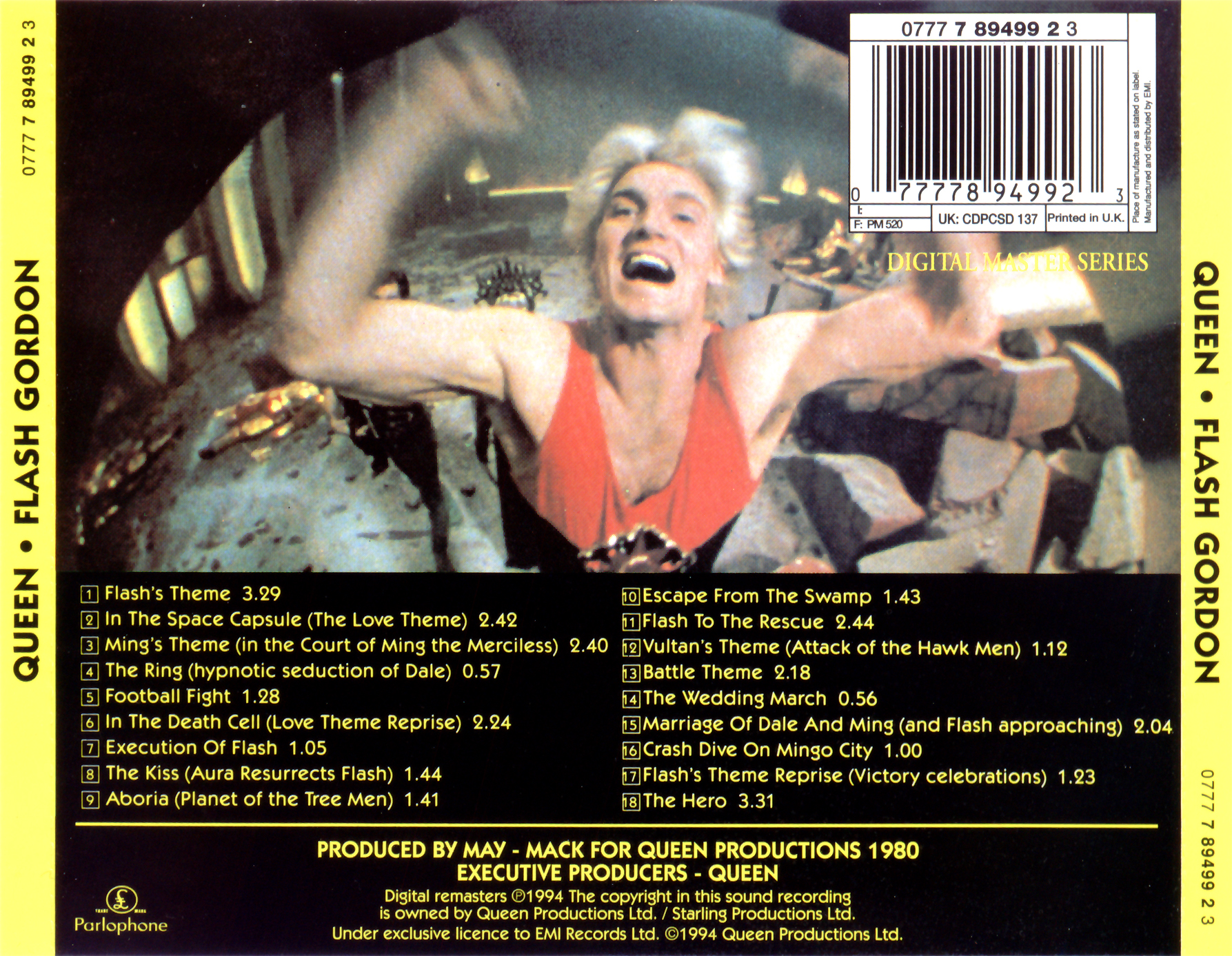 Queen  Flash Gordon back 