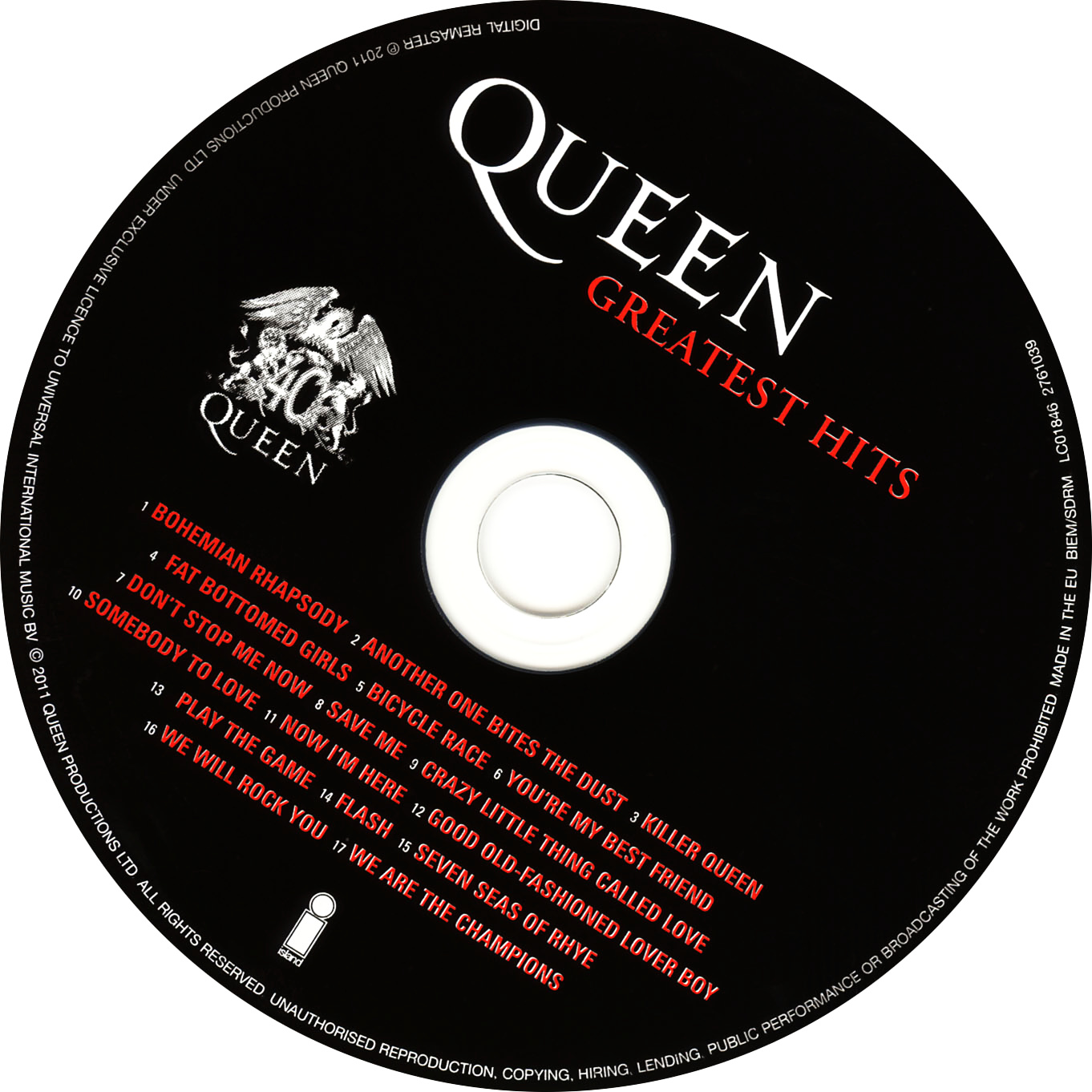 Queen  Greatest Hits Digital Remastered cd 