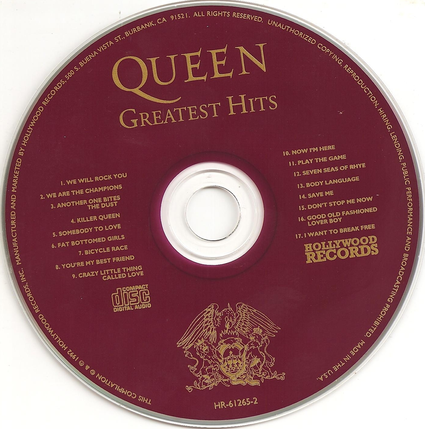 Queen  Greatest Hits 92 cd 