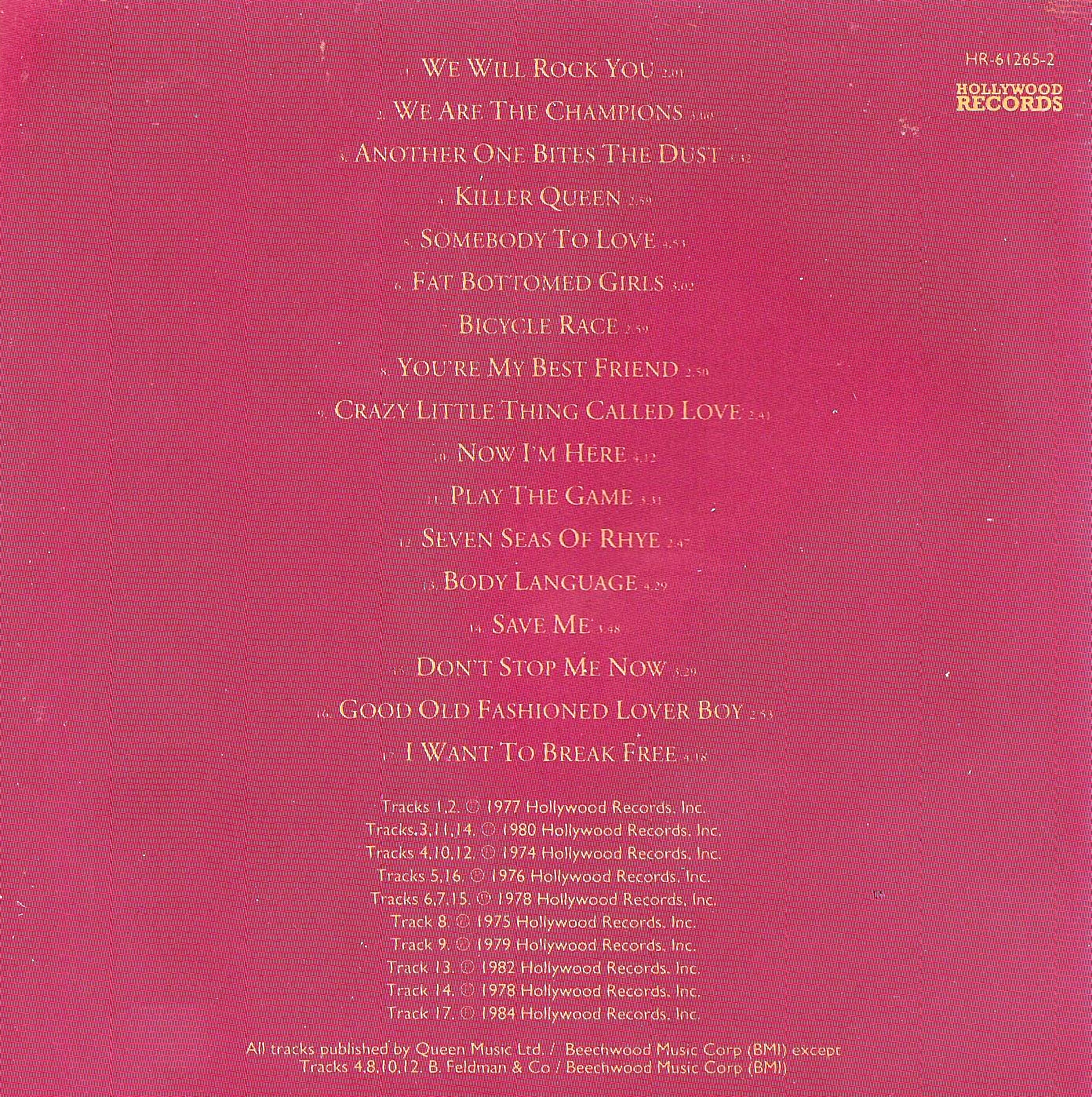 Queen  Greatest Hits 92 frontinside 