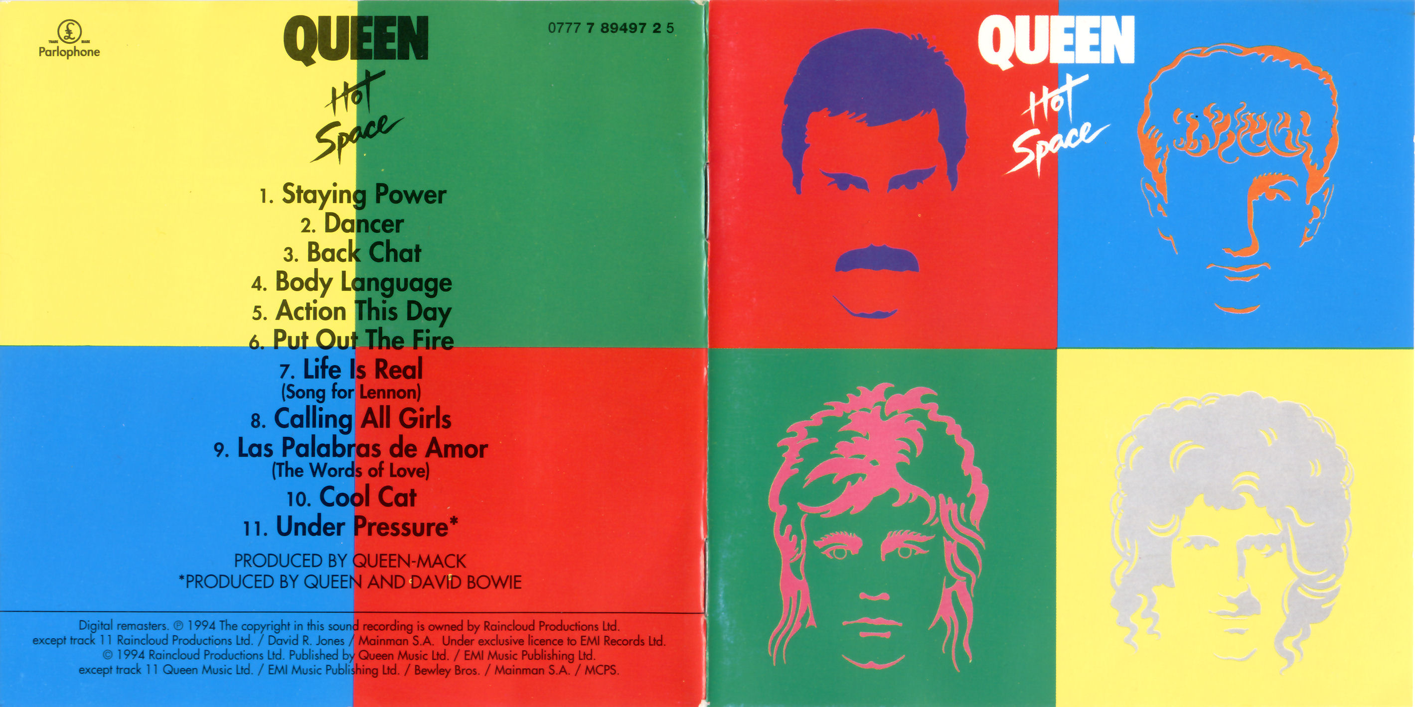 Queen  Hot Space booklet 