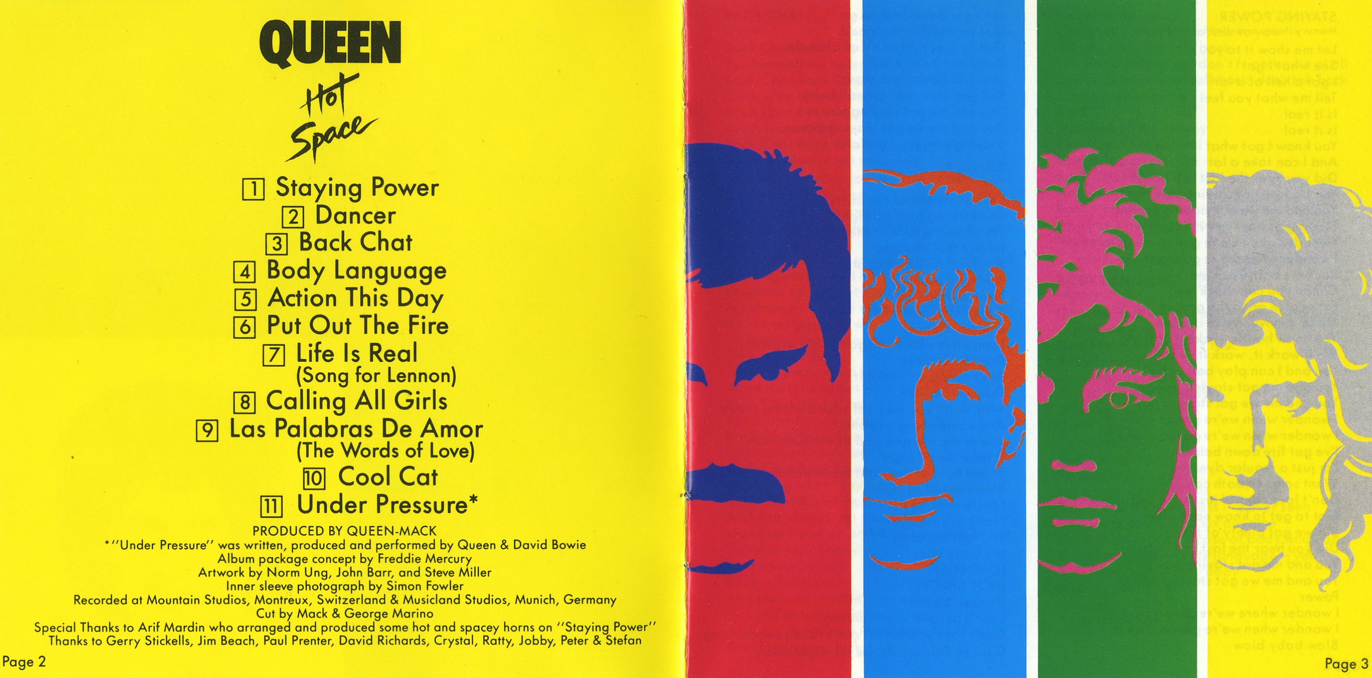 Queen  Hot Space booklet2 