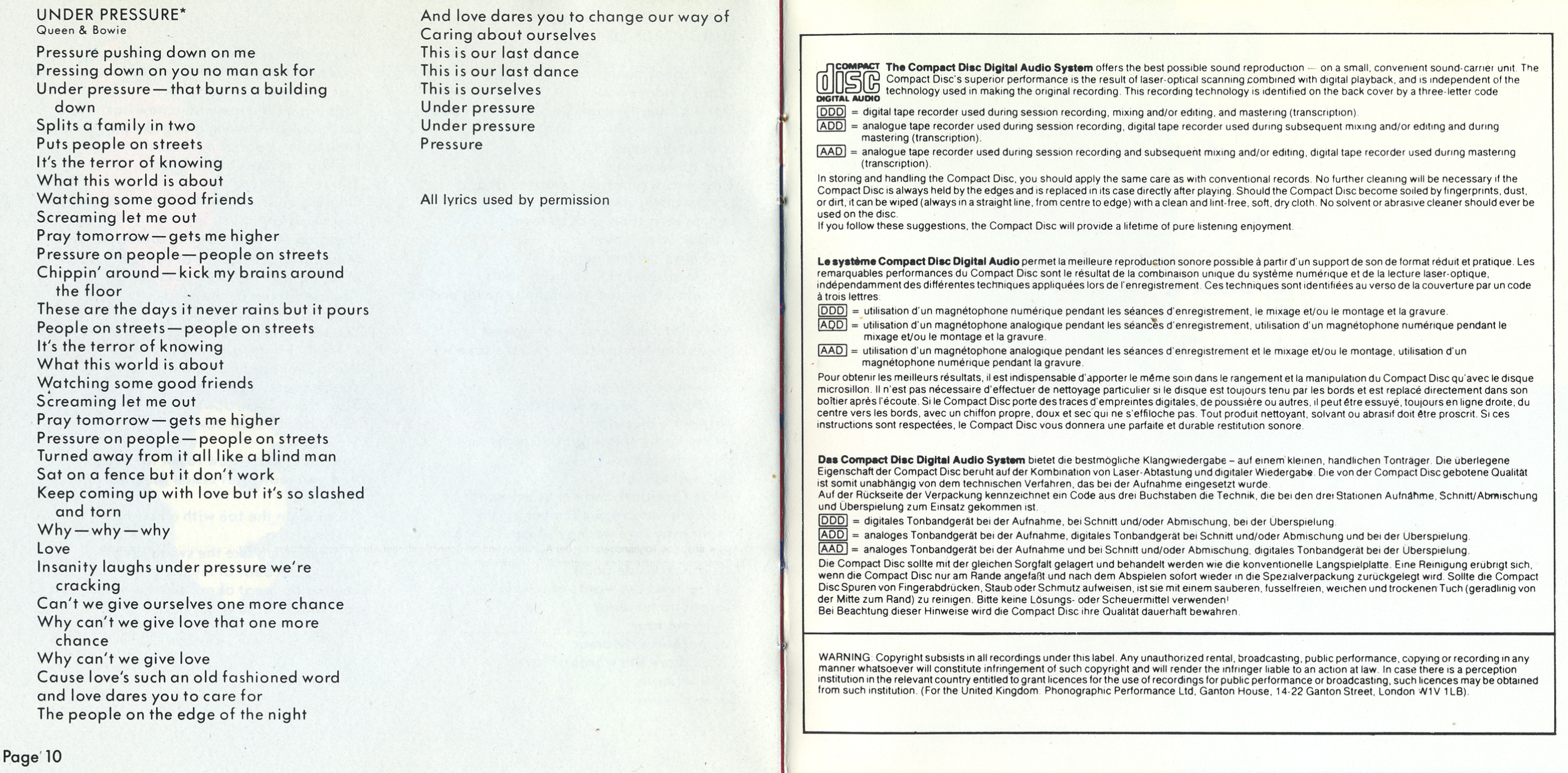 Queen  Hot Space booklet6 