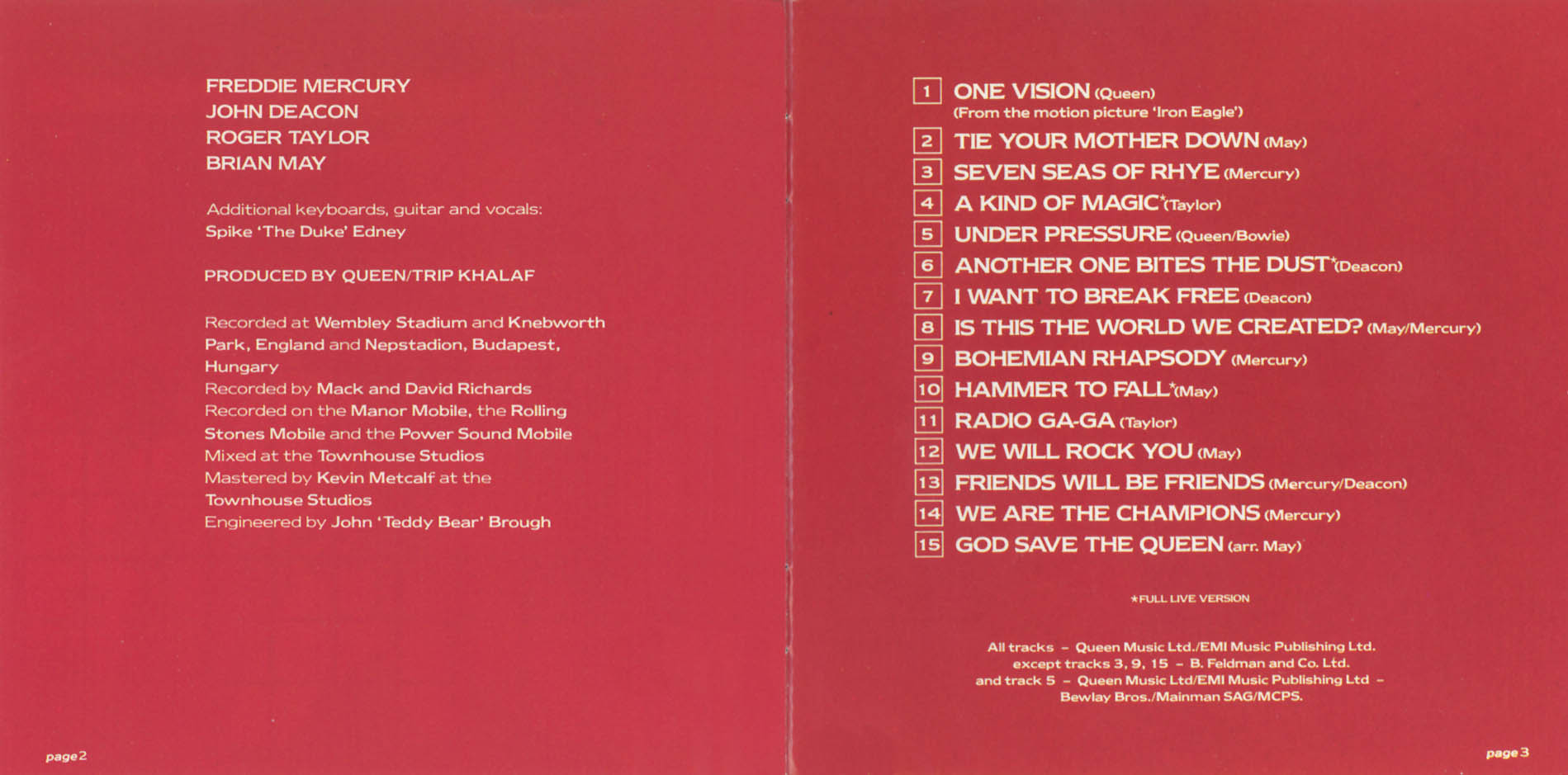 Queen  Live Magic booklet2 