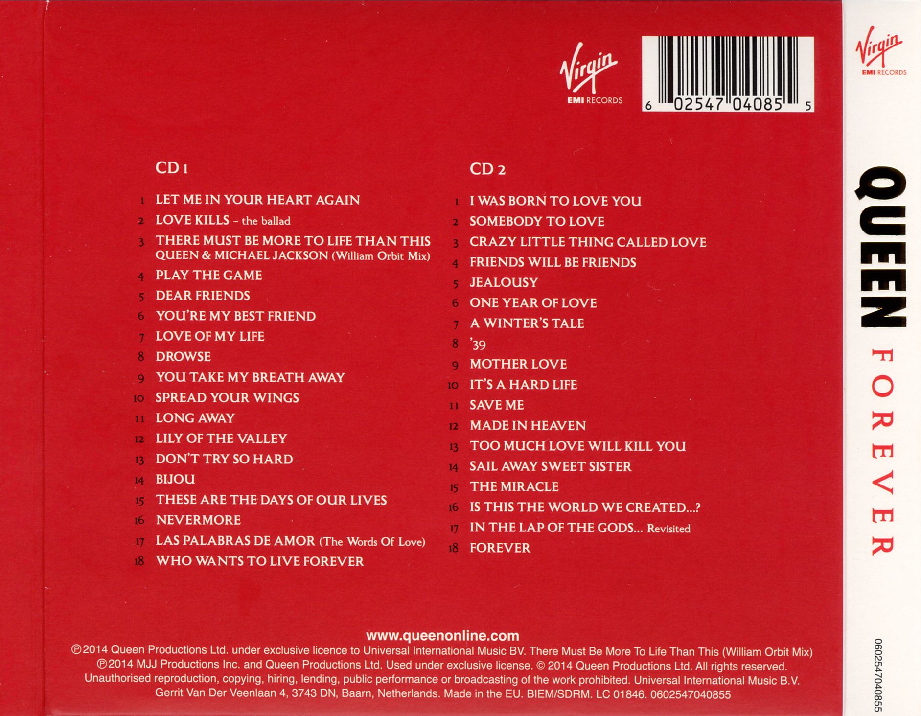 Queen  Queen Forever Deluxe Edition back 