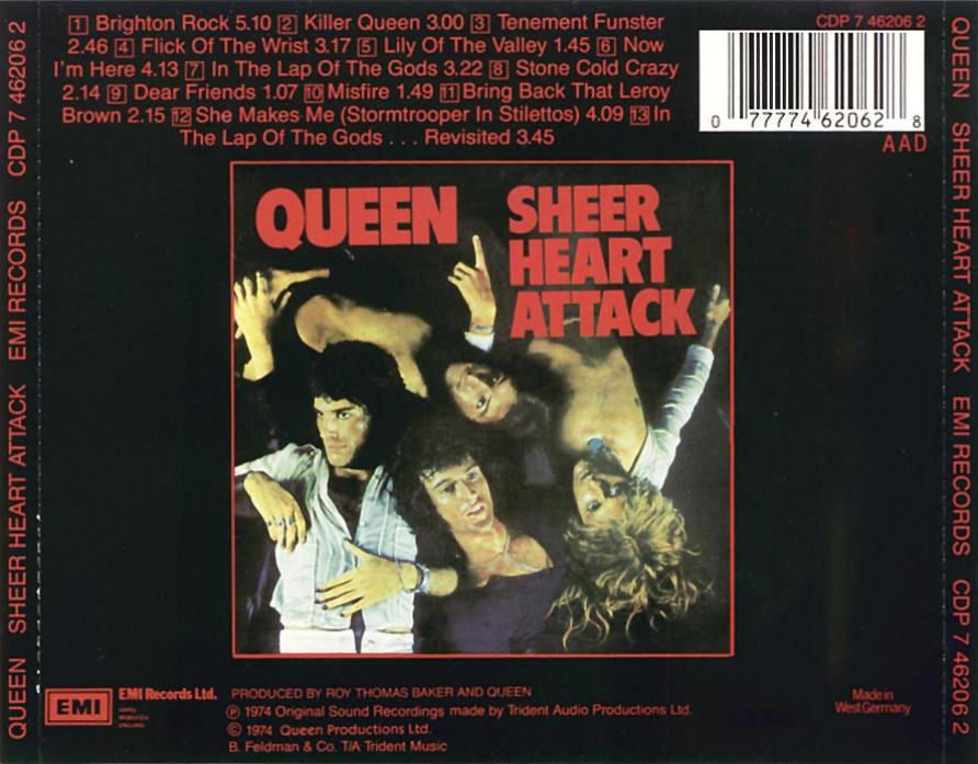 Queen  Sheer Heart Attack back 