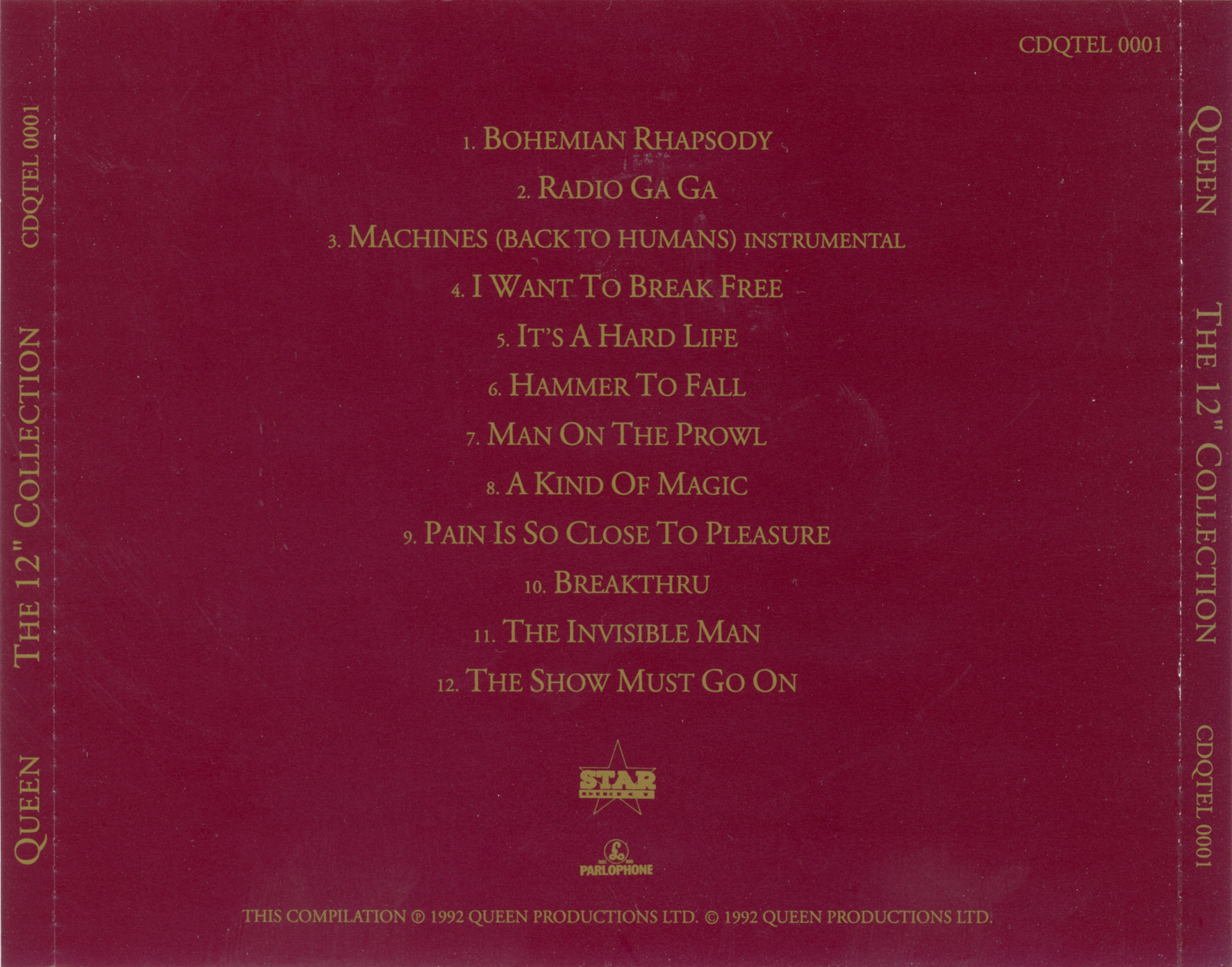 Queen  The 12 Inch Collection back 