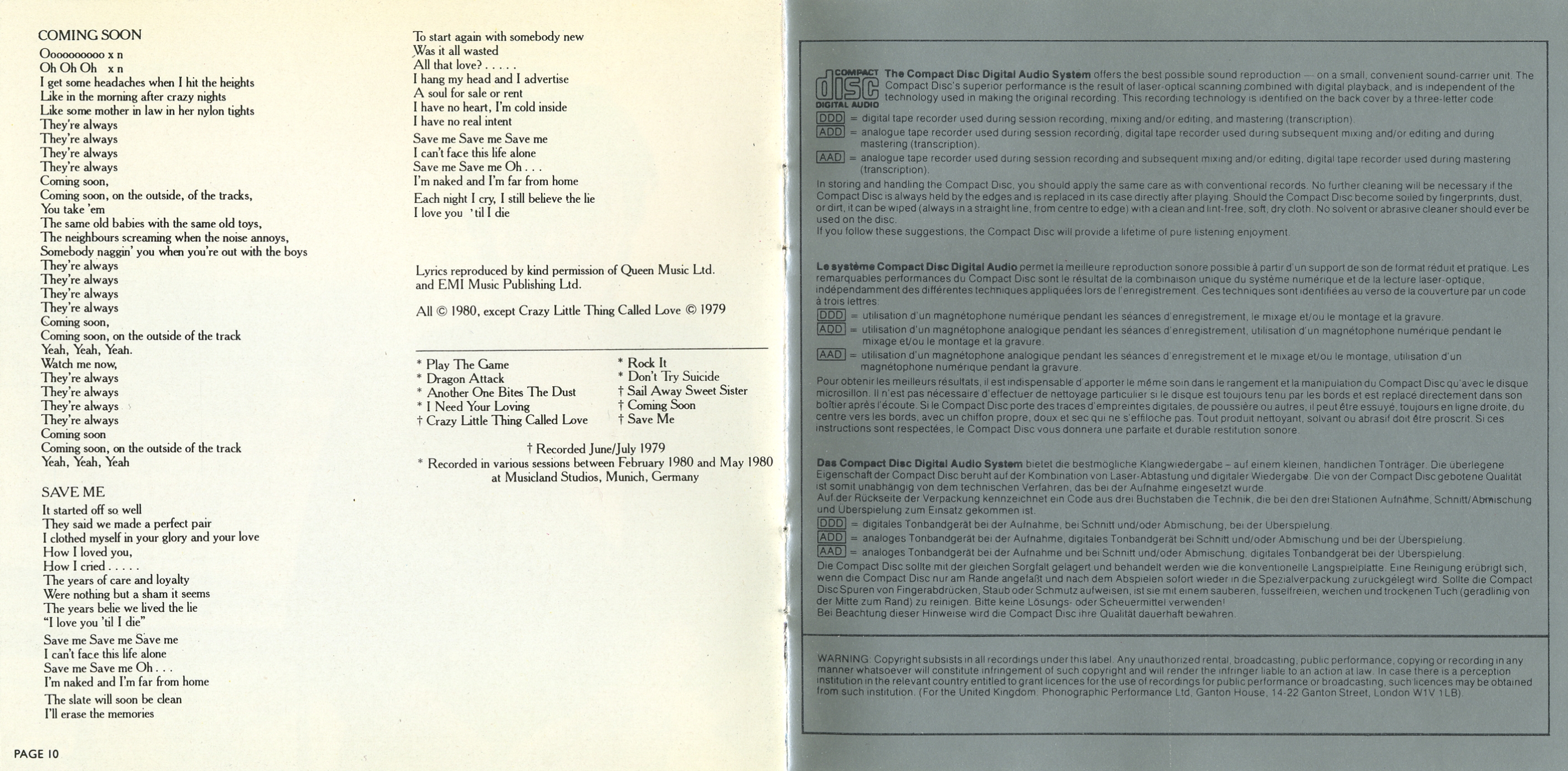 Queen  The Game booklet6 