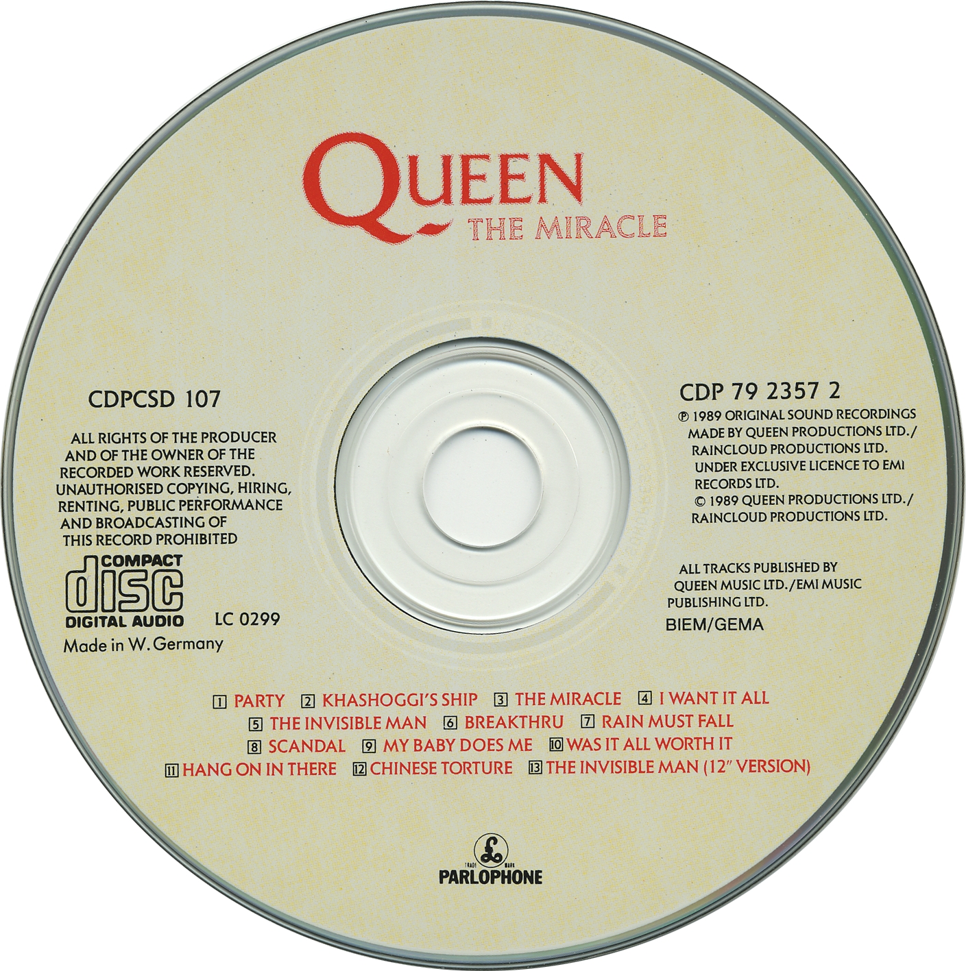 Queen  The Miracle cd 