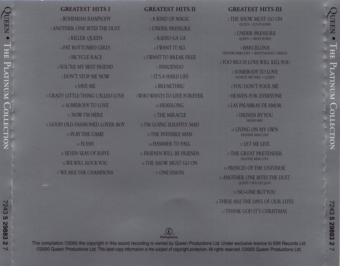 queen  greatest hits platinum collection b