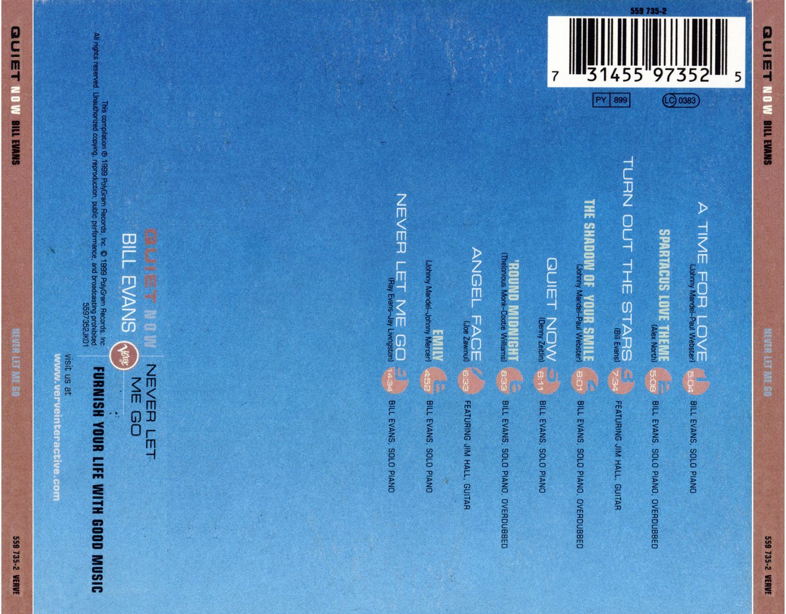 quiet now never let bill evans 