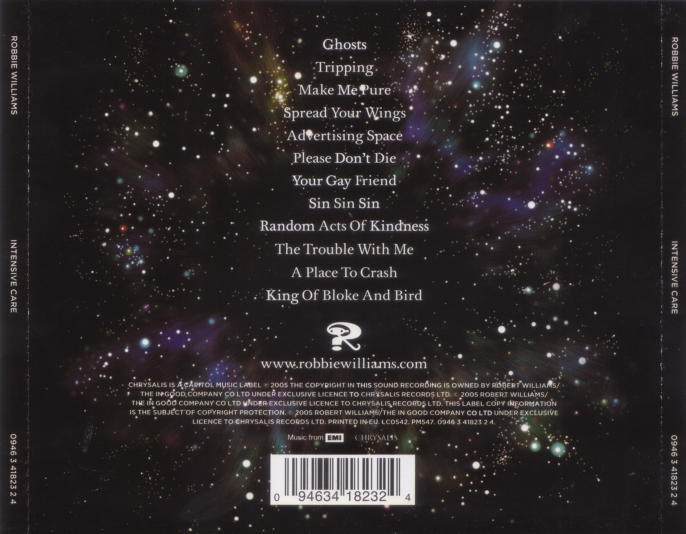 Robbie Williams  Intensive Care back 