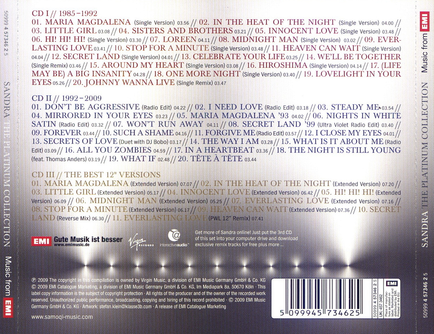 Sandra  The Platinum Collection back 