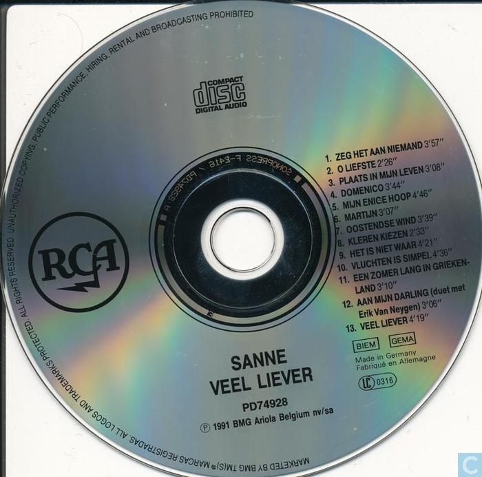 Sanne  Veel Liever cd 