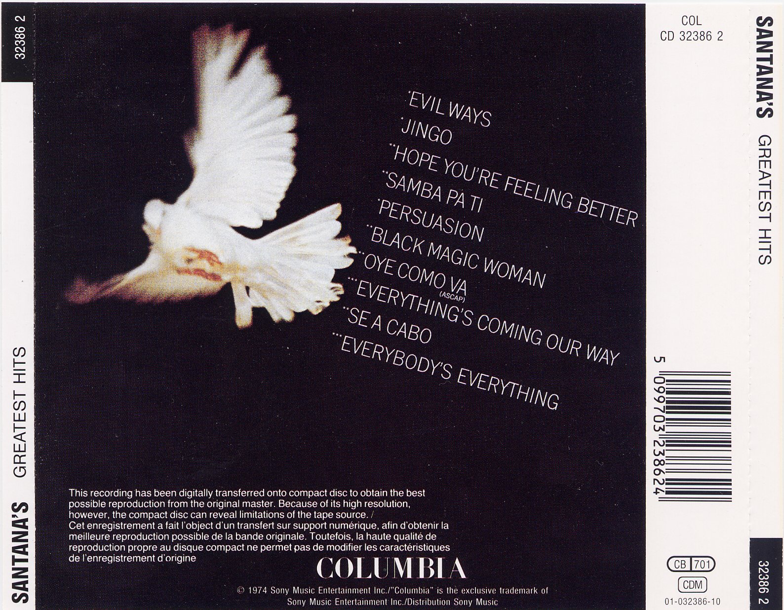 Santana  Santana s Greatest Hits back 