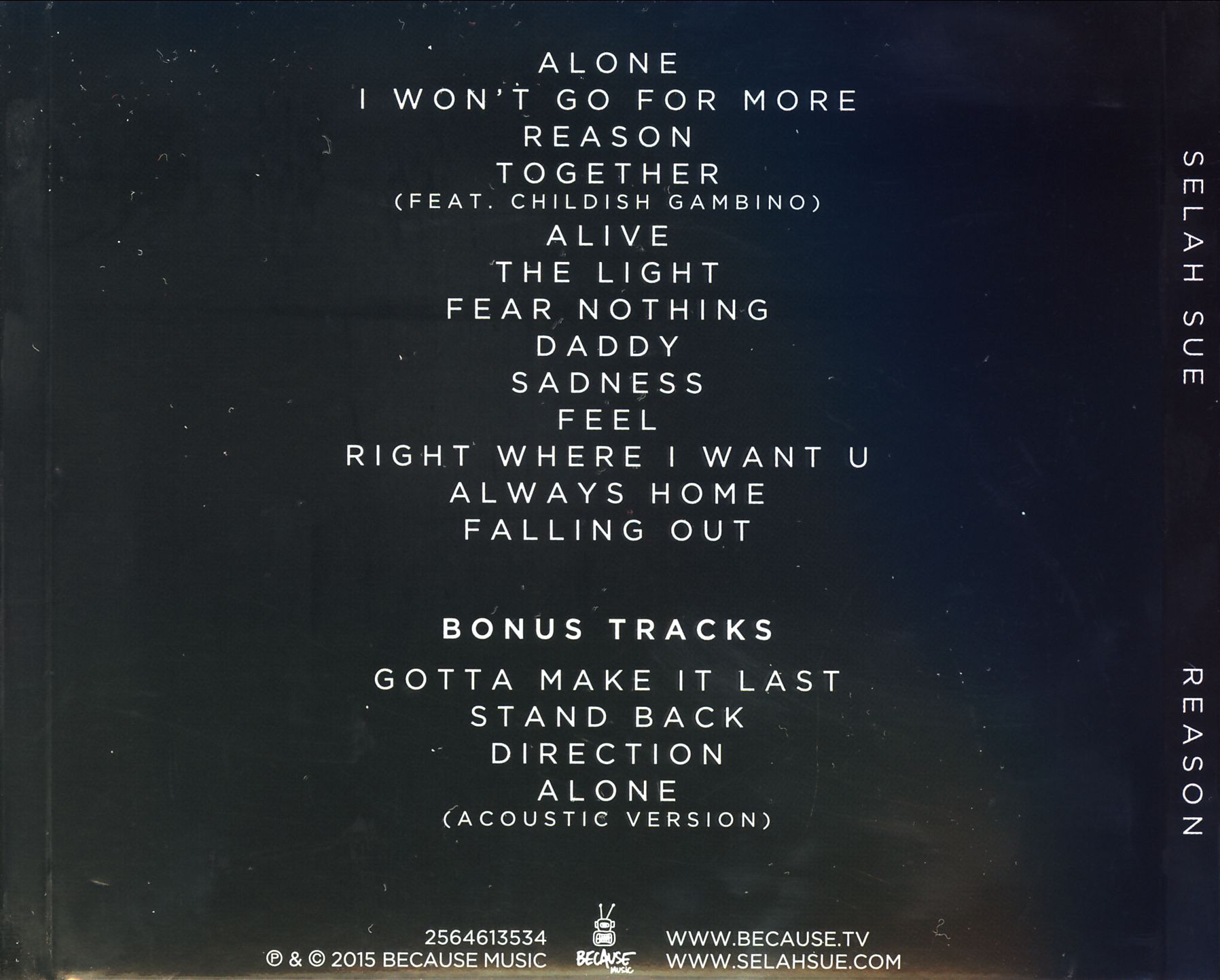 Selah Sue  Reason Limited Edition back 