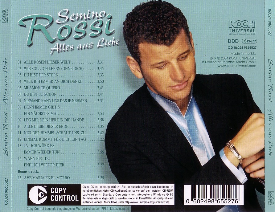 Semino Rossi  Alles Aus Liebe back 