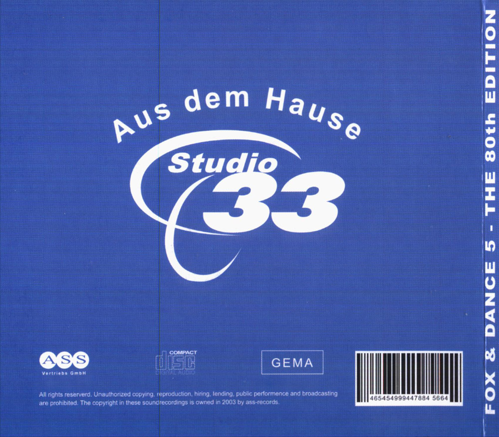 Studio 33 Fox and Dance 05th Edition Back