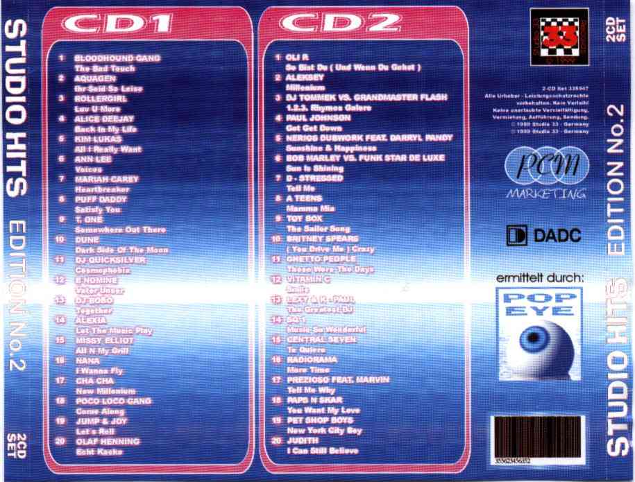 Studio 33 Hits Edition No 02 Back