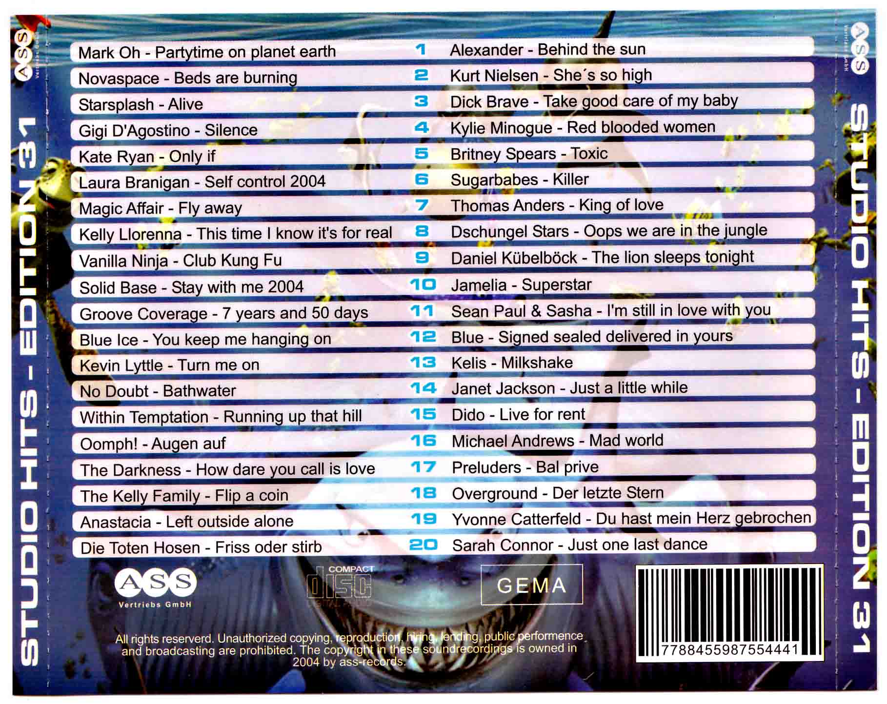 Studio 33 Hits Edition No 31 Back