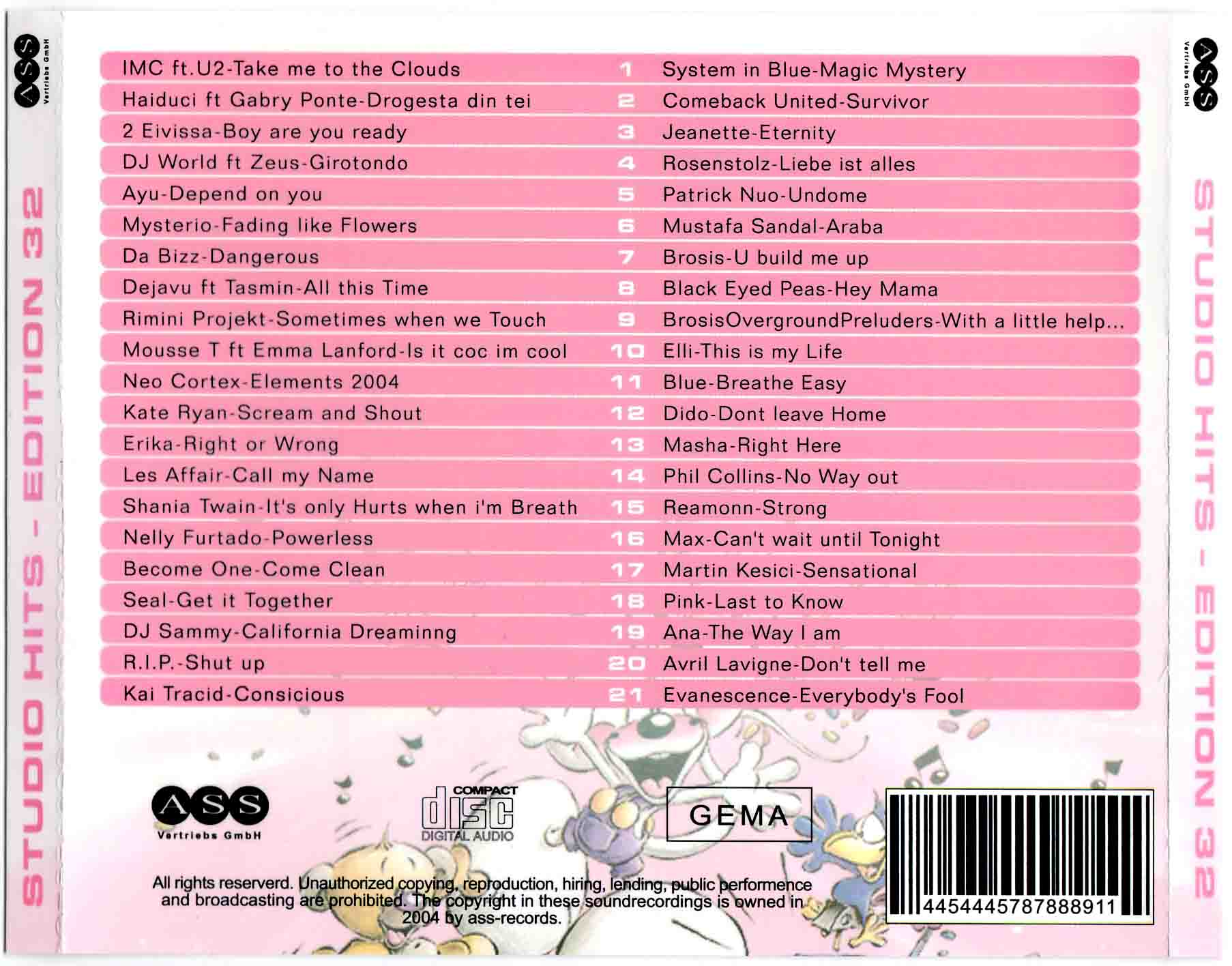 Studio 33 Hits Edition No 32 Back