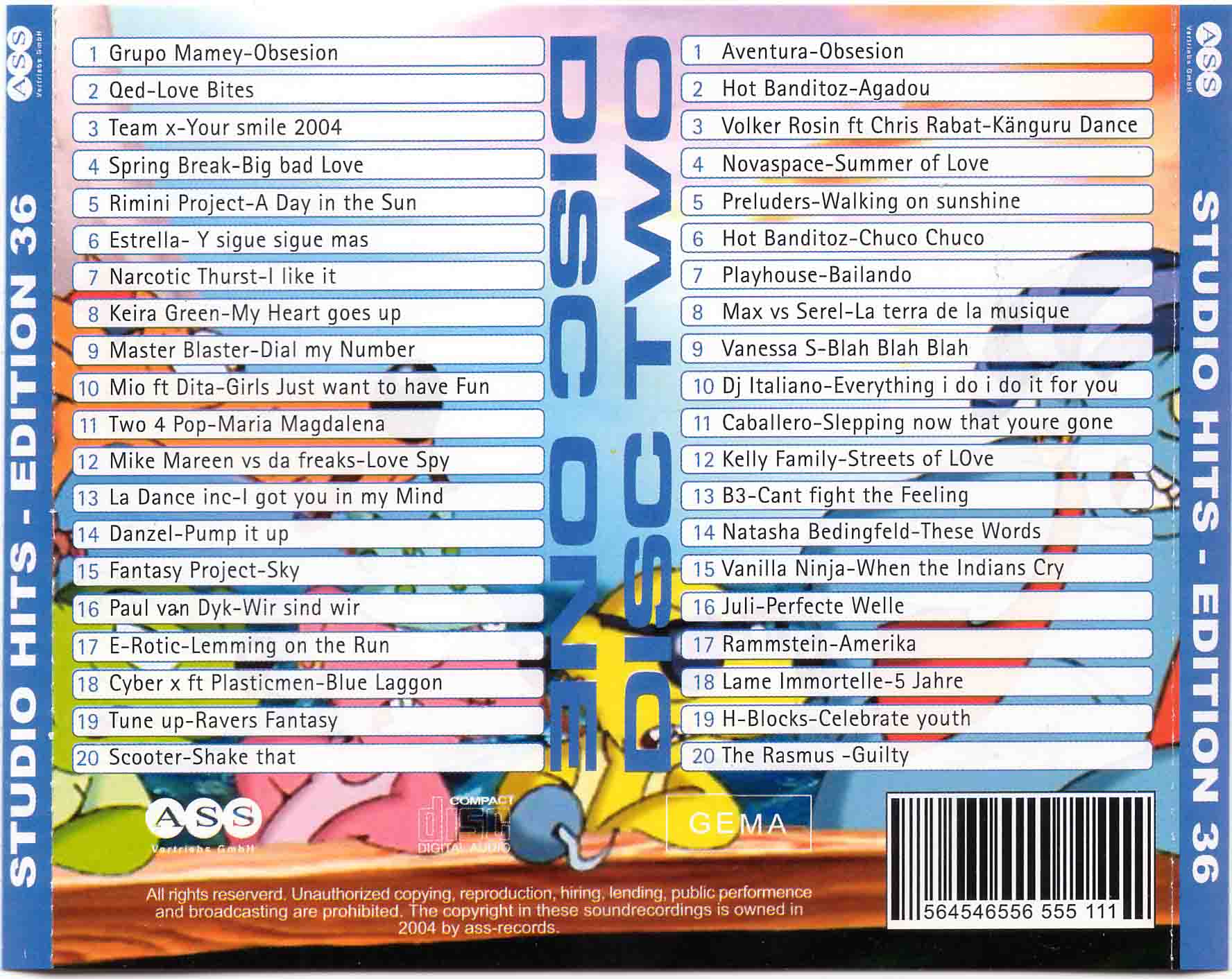 Studio 33 Hits Edition No 36 Back