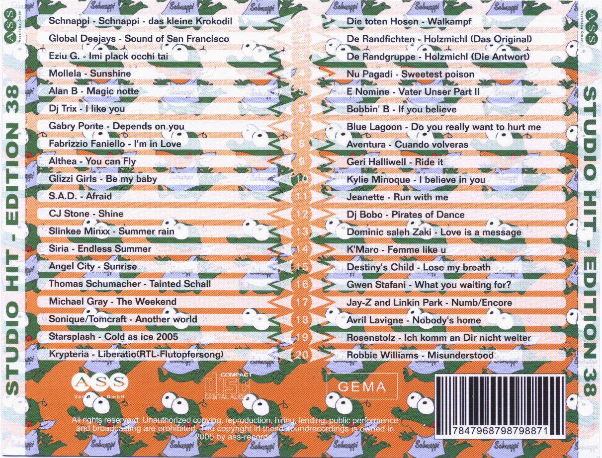 Studio 33 Hits Edition No 38 Back
