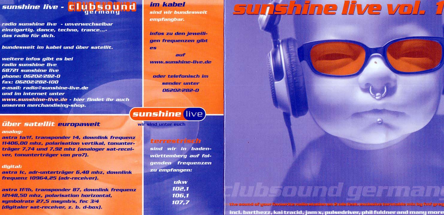 Sunshine Live Vol 01  Front