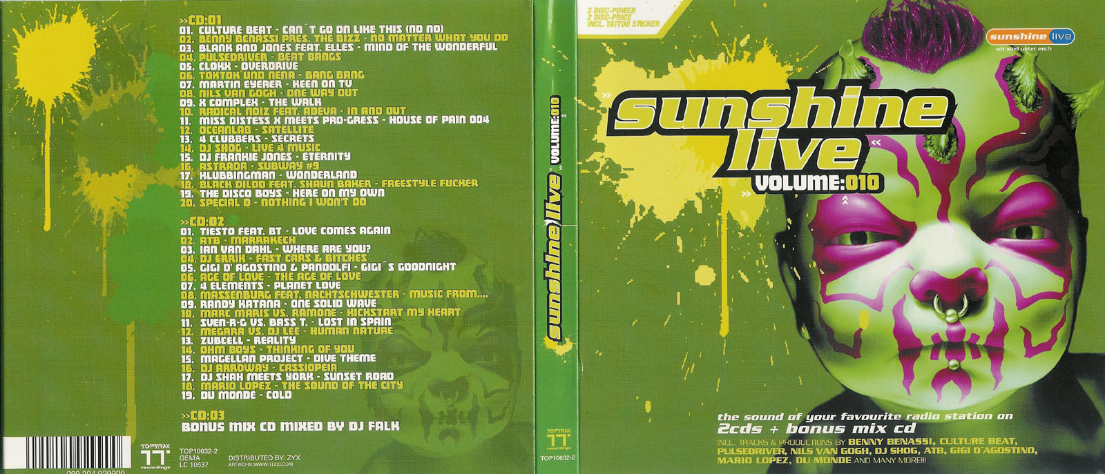 Sunshine Live Vol 10 Inlay