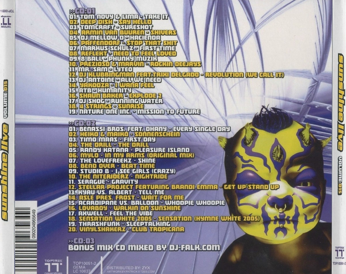 Sunshine Live Vol 15 Back