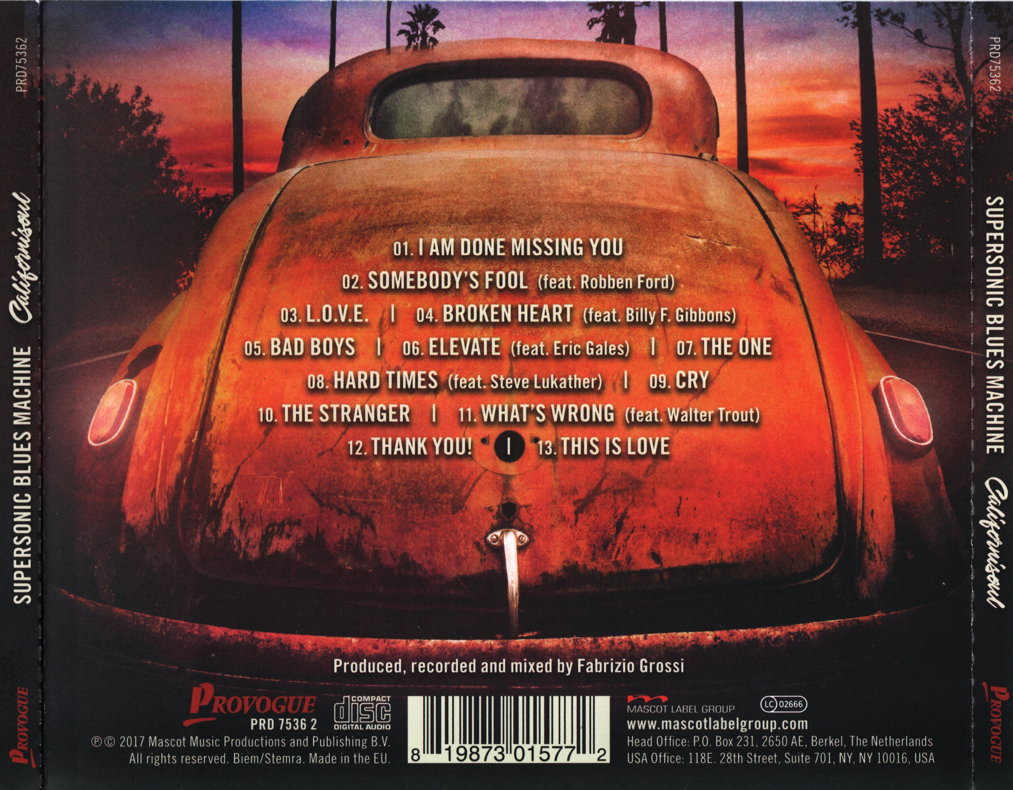 SuperSonic Blues Machine  Californisoul back 