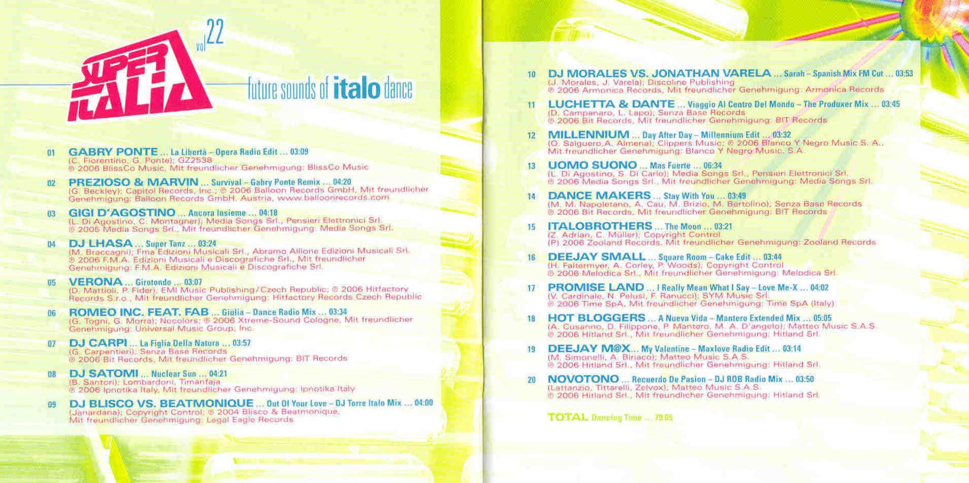 Super Italia Vol 22 Booklet