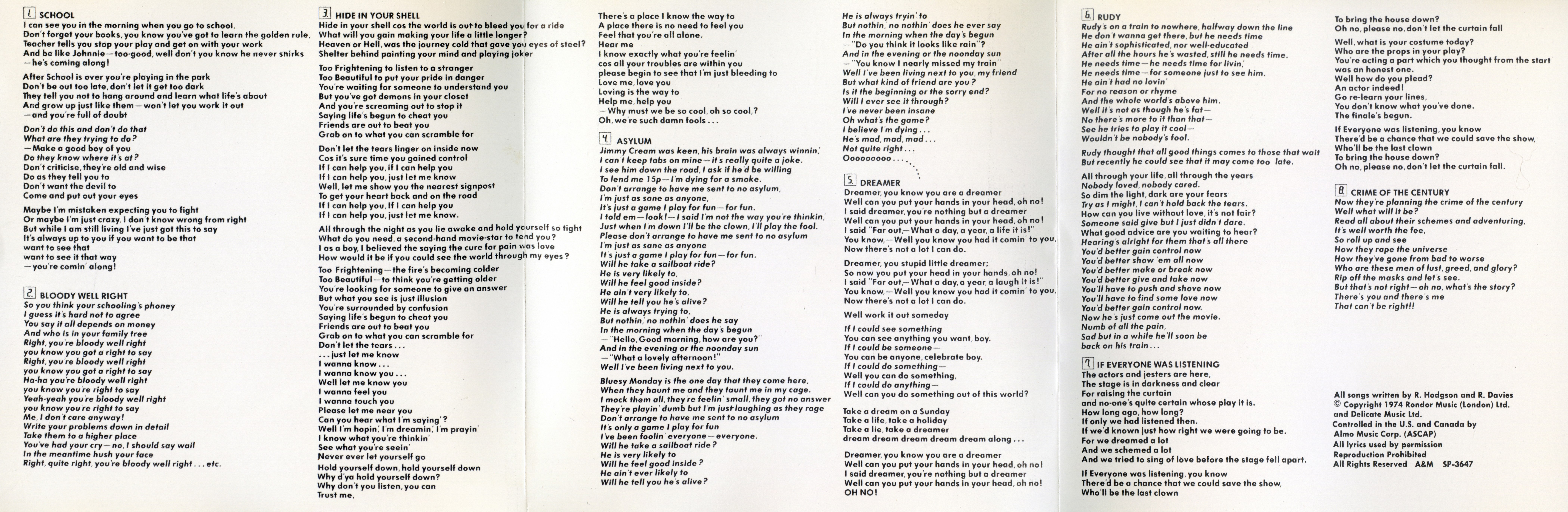 Supertramp  Crime Of The Century booklet1 