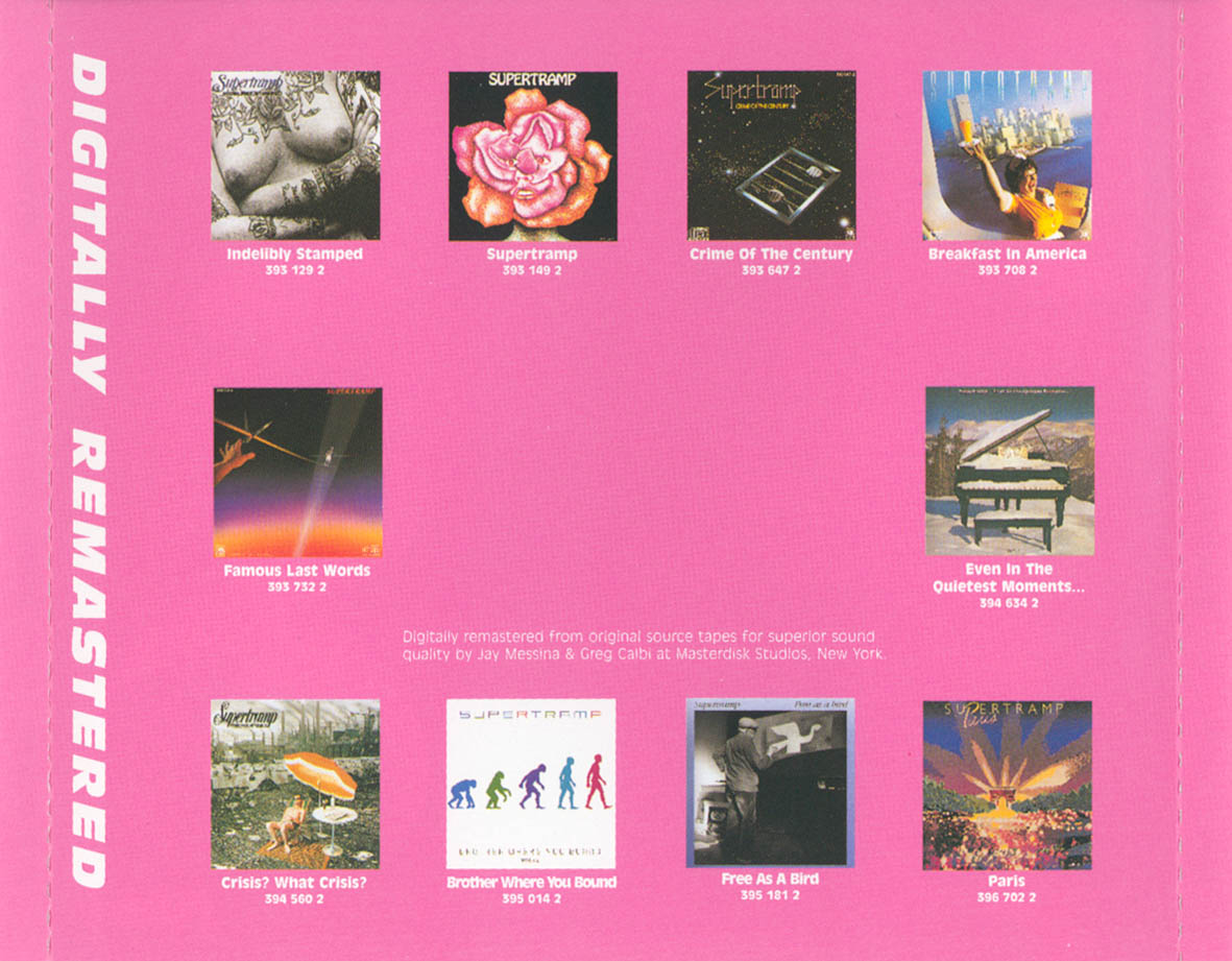 Supertramp  Famous Last Words backinside 