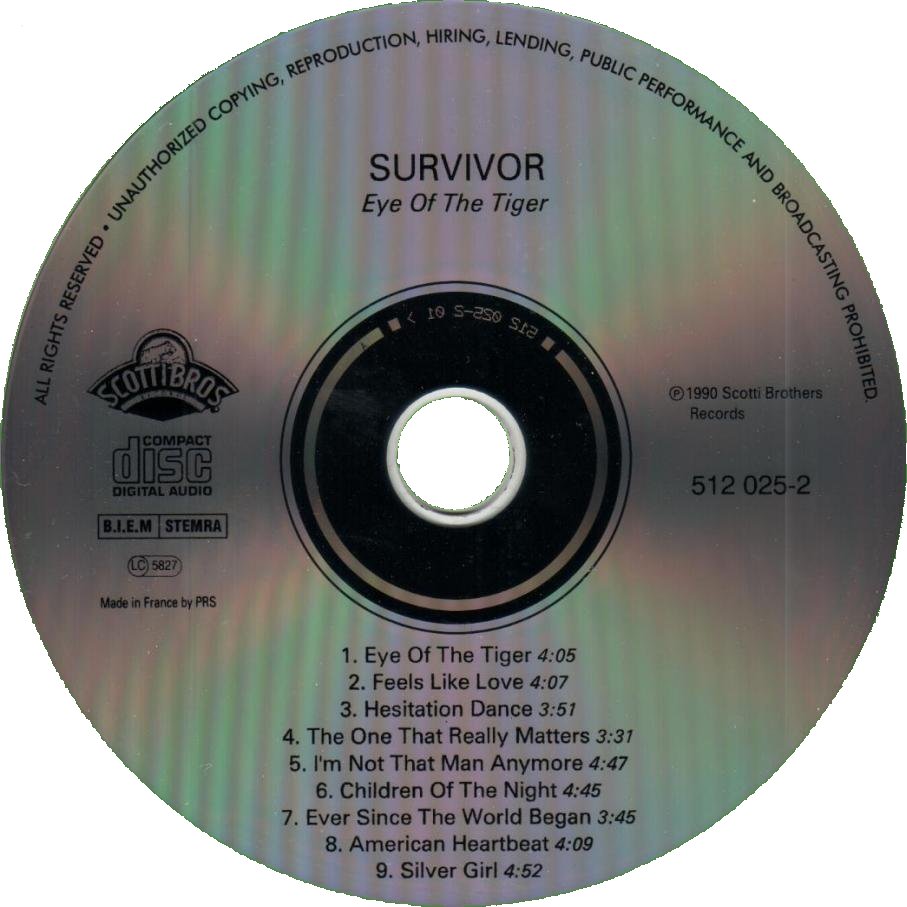 Survivor  Eye Of The Tiger cd 