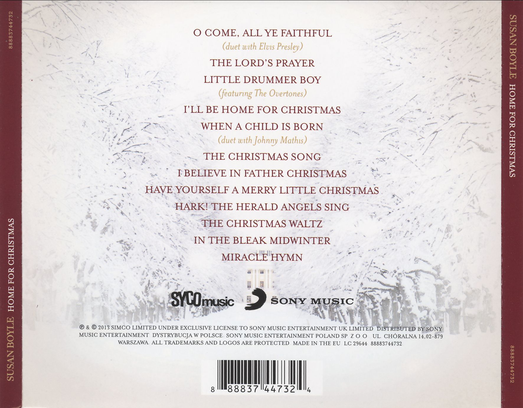 Susan Boyle  Home For Christmas back 