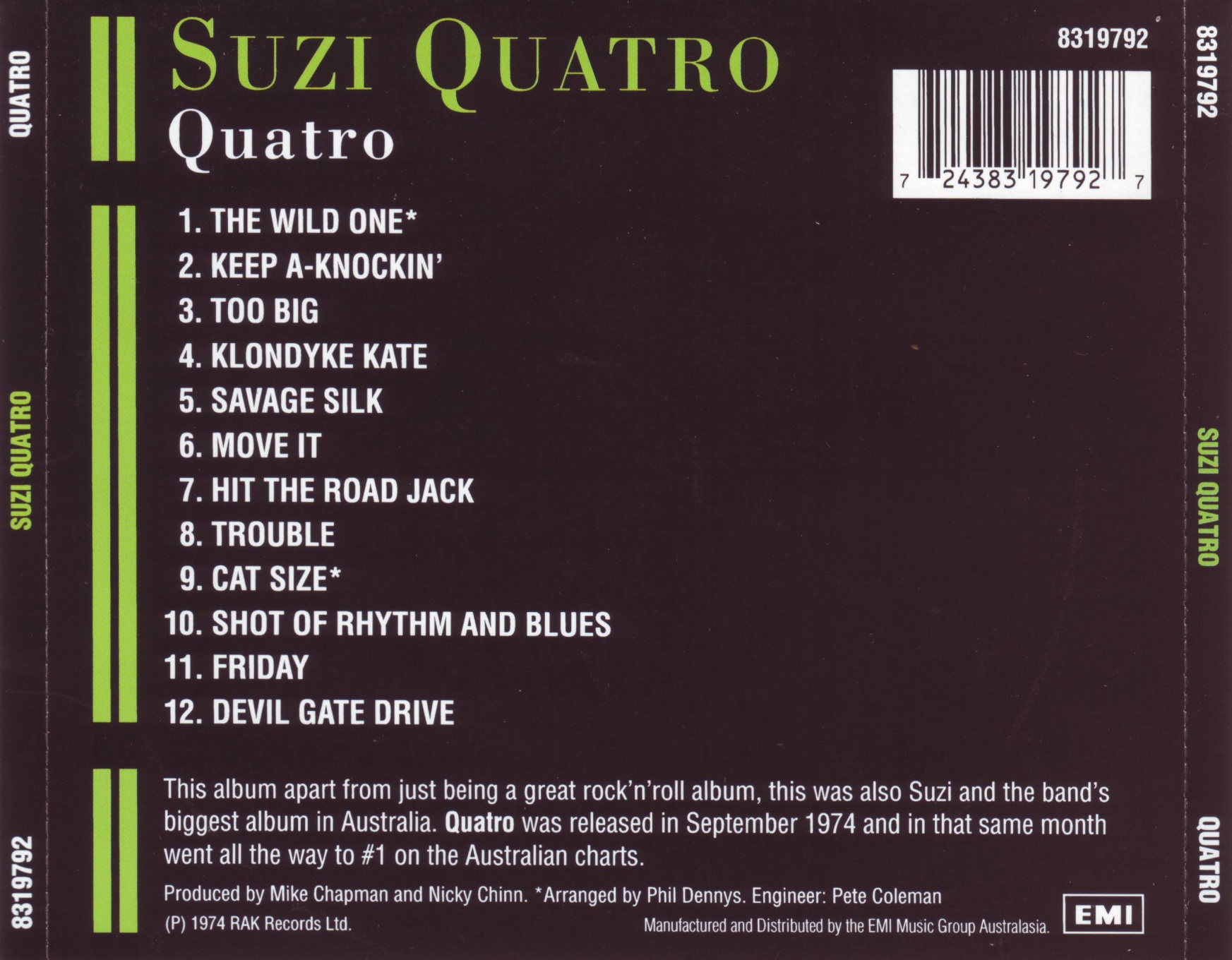 Suzi Quatro  Quatro back 