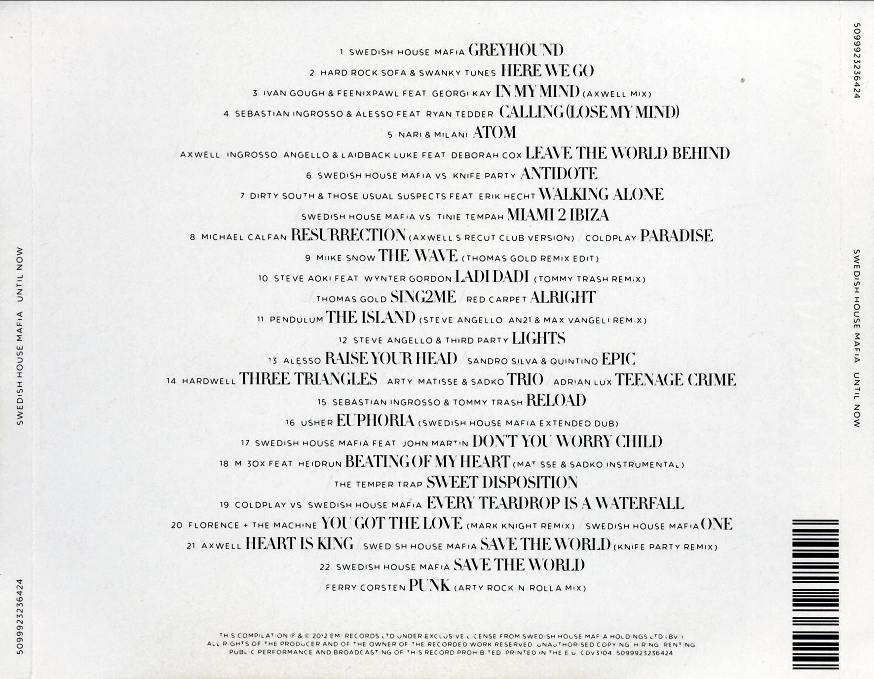 Swedish House Mafia  Until Now back 