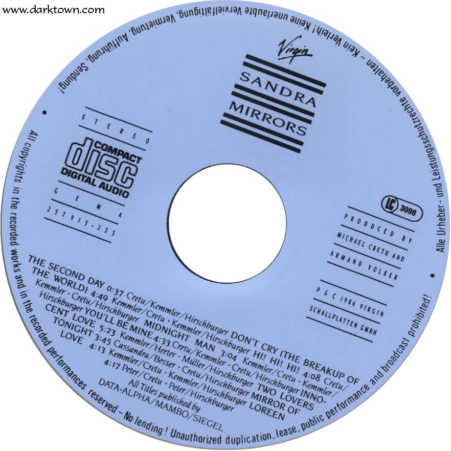 sandra  mirrors cd