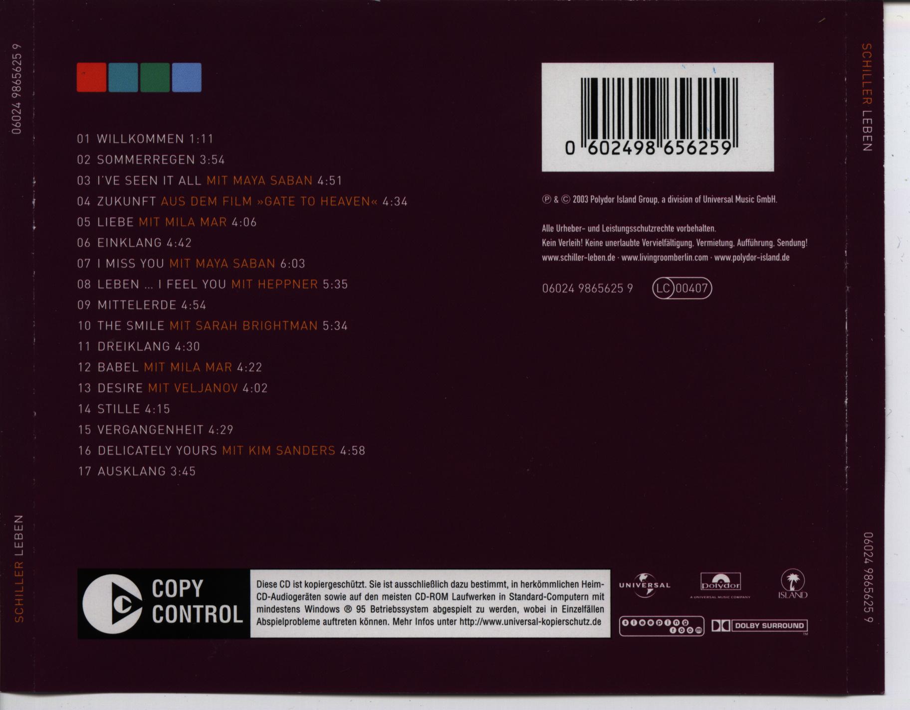 schiller  leben 2003 retail b