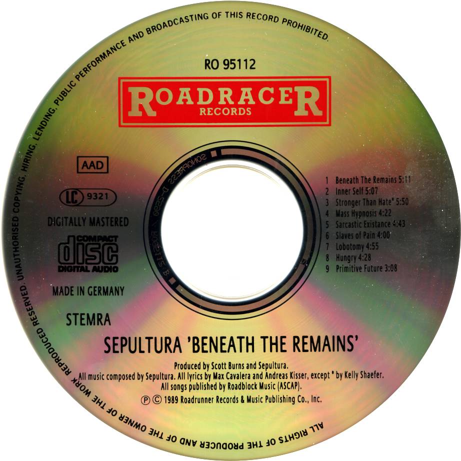 sepultura  beneath the remains cd