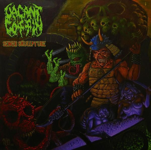 sewer skullpture vacant coffin  