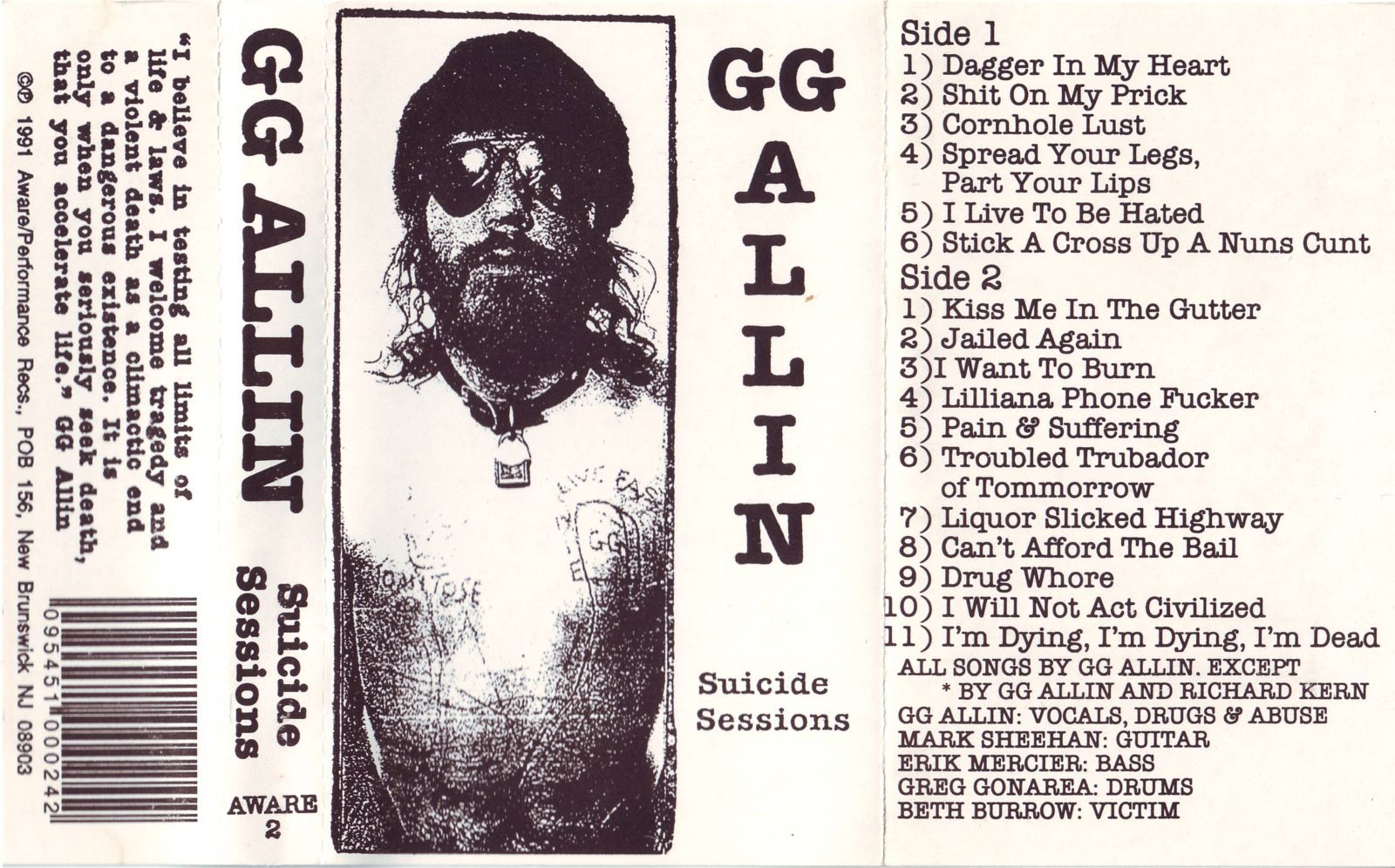 suicide sessions gg allin 