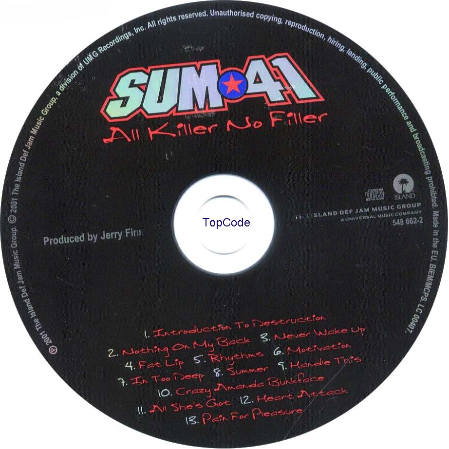 sum41  all killer no filler cd