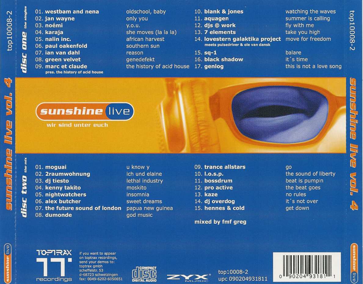 sunshine live  vol04 Back