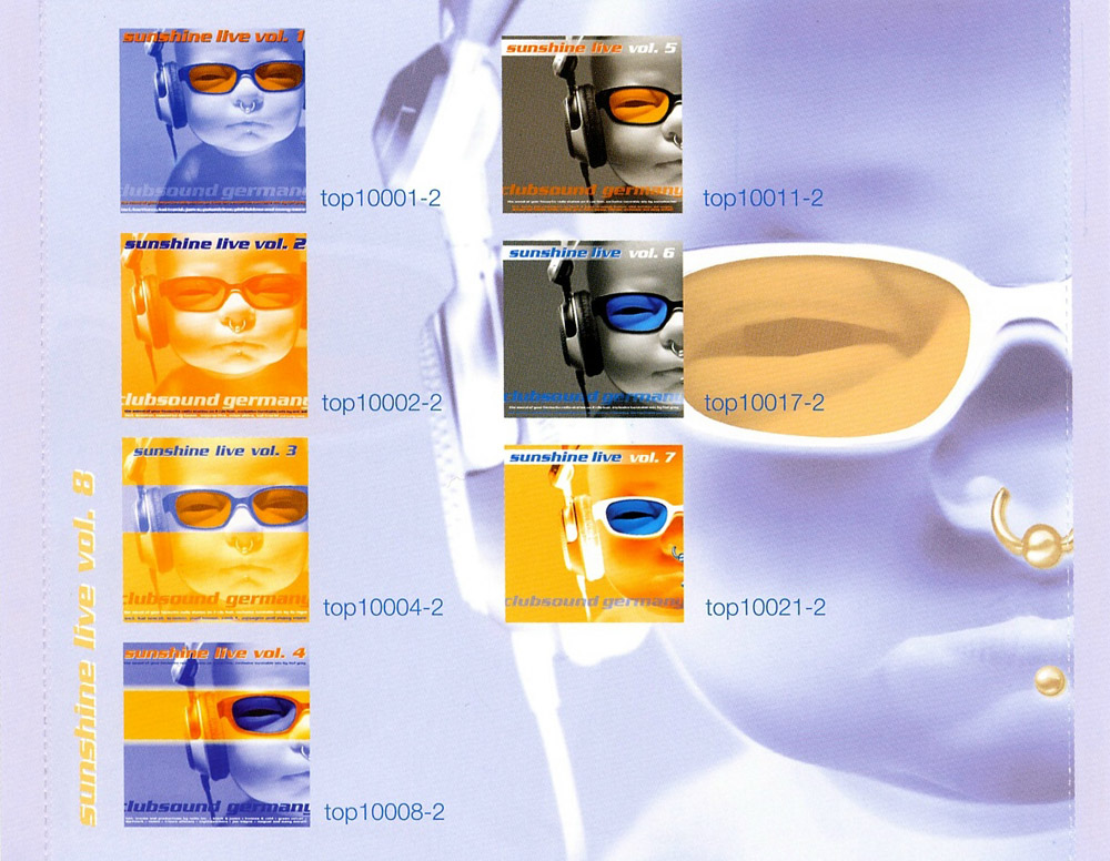 sunshine live vol 8 cover back inlay