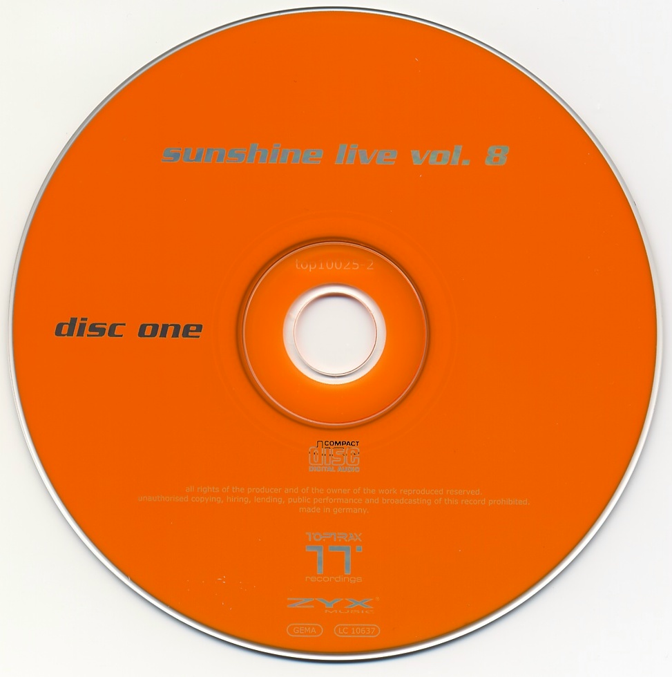 sunshine live vol 8 label cd1
