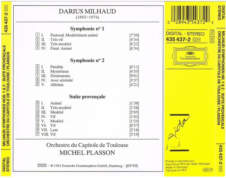 symphonies 1 2 orchestre du capitol 